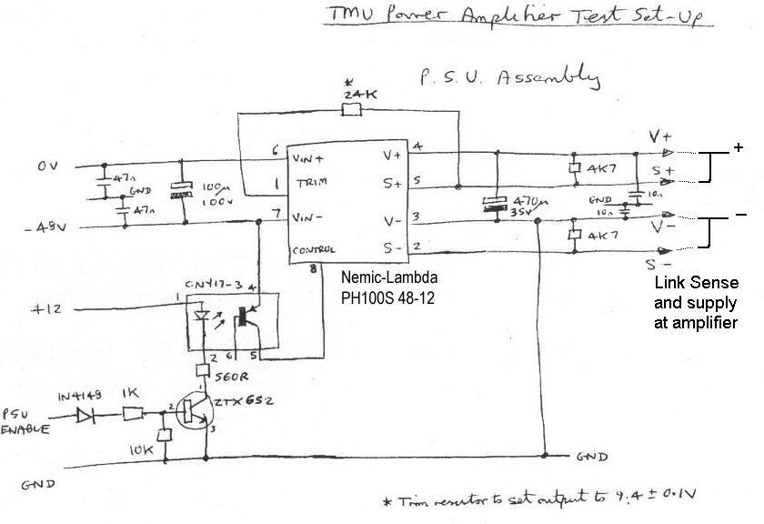 Note for correct operation the sense and voltage lines must be connected by a very low impedance (short CCT)